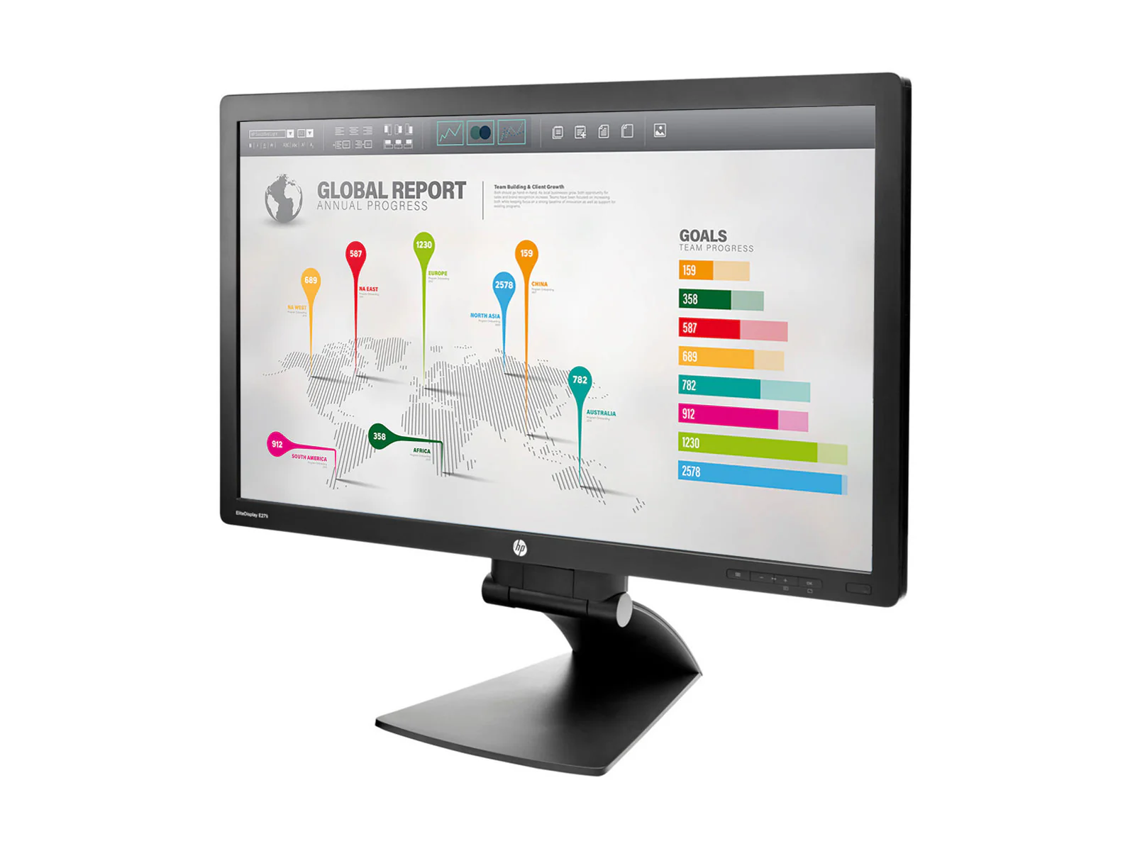 HP EliteDisplay e271i 27" FHD 1920 x 1080 Display Monitor (D7Z72A8#ABA) - Image 2